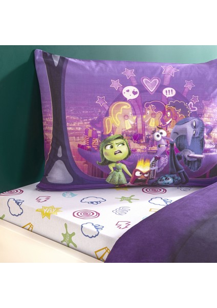 Taç Lisanslı Disney Inside Out 2 Tek Kişilik Pamuk Nevresim Takımı modelleri