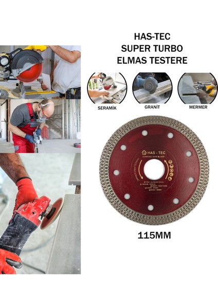 115 mm – Elmaslı Turbo Kesici | Seramik, Porselen, Mermer ve Granit İçin İnce ve Hassas Kesim