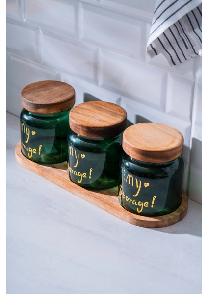 Pierre Akasya Kapaklı Kavanoz Seti - 12 cm