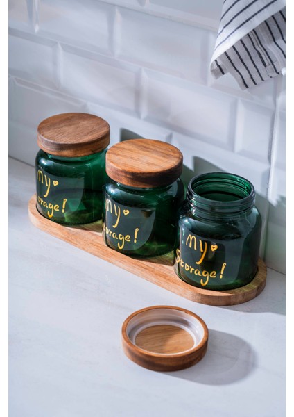 Pierre Akasya Kapaklı Kavanoz Seti - 12 cm modelleri