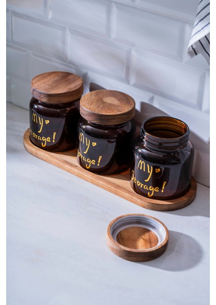 Pierre Akasya Kapaklı Kavanoz Seti - 12 cm modelleri