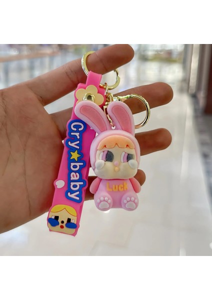 Kawaii Crybaby Keychain Karikatür Karikatür Üç Boyutlu Bebek Öğrencileri Okul Çantası Kolye Araba Anahtar Zincir Leri Çocuklar Için D (Yurt Dışından)
