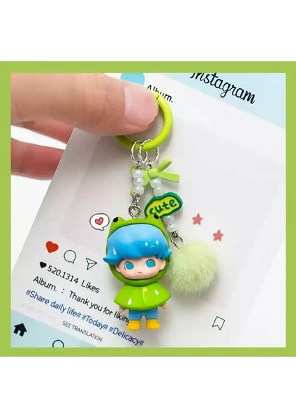 Dimoo Bebek Kolye Araba Keychain Yüksek Son Sevimli Sırt Çantası Kolye Telefon Zinciri Kolye Dekorasyon Si: A (Yurt Dışından)