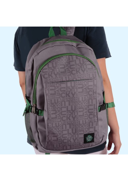 Moods Up Lucky Su Geçirmez Kumaşlı 15.6 inç Laptop Uyumlu Okul Sırt Çantası Gri fırsatları