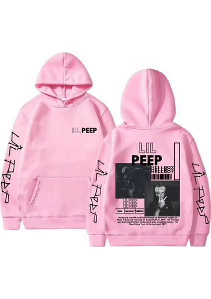 Rapçi Lil Peep Cehennem Boy Crybaby Hoodie Erkekler Hip Hop Moda Büyük Boyutlu Kapşonlu Sweatshirt Erkek Sıradan Polar Pamuk Retro Külot Pembe/boyut: S (Yurt Dışından)