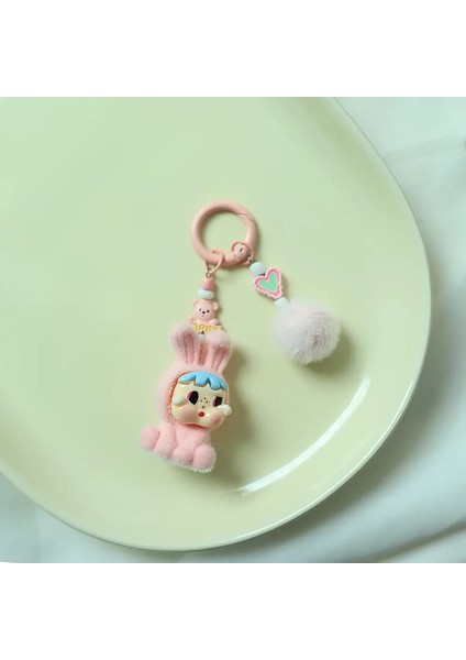 Yeni Çizgi Film Crybaby Keychain Sevimli Flocked Flocked Fabric Bebek Çanta Tahalet Aksesuarları Araba Anahtar Zinciri Moda Si A37 A37-3 (Yurt Dışından)