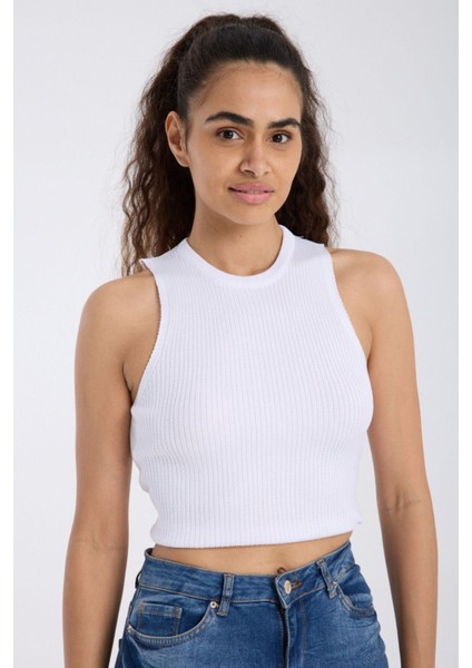 Ribanalı Fit Crop Atlet DNV-000135 fiyatları