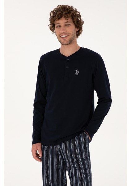 Erkek Lacivert Pijama Takım 50318607-VR033 modelleri