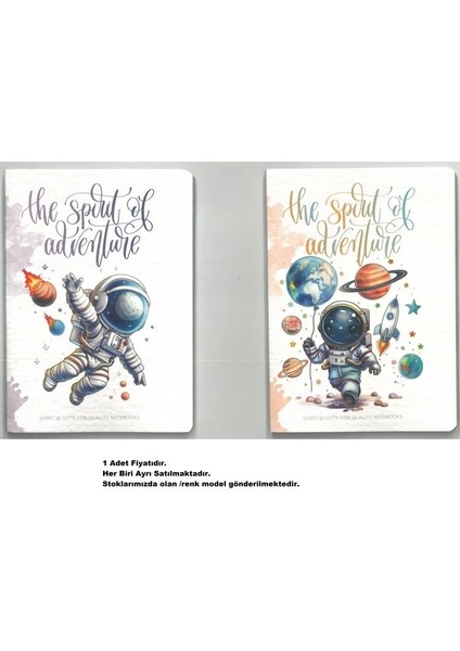 Spırıt Tel Dikişli Karton Kapak A6 60 Yp. Çizgili Defter - Tekli modelleri