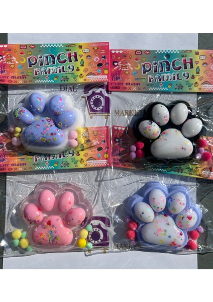 Büyük Kedi Patisi Sukuşi - Taba Squishy - Karışık Renk - 1 Adet