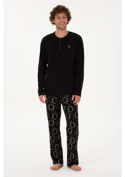 Erkek Siyah Pijama Takım 50318608-VR046 fırsatları