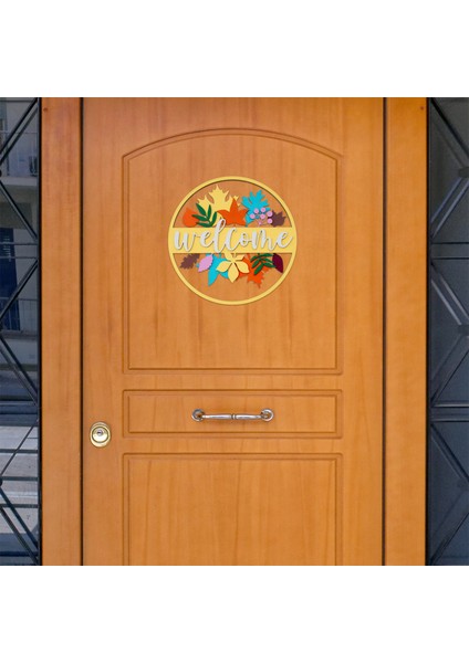 El Yapımı Renkli Sonbahar Yapraklı Tablo Kapı ve Duvar Süsü fiyatları