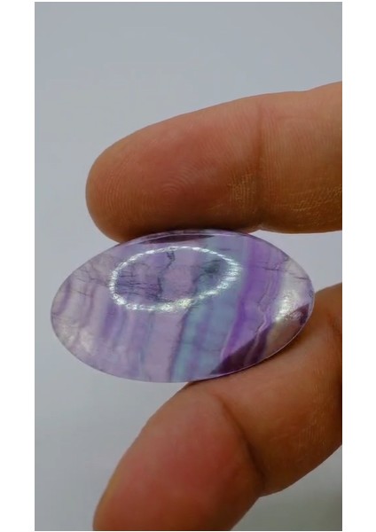 49.25CT 39.8X22.8MM Oval Cabachon Natural Multi-Color Fluorite