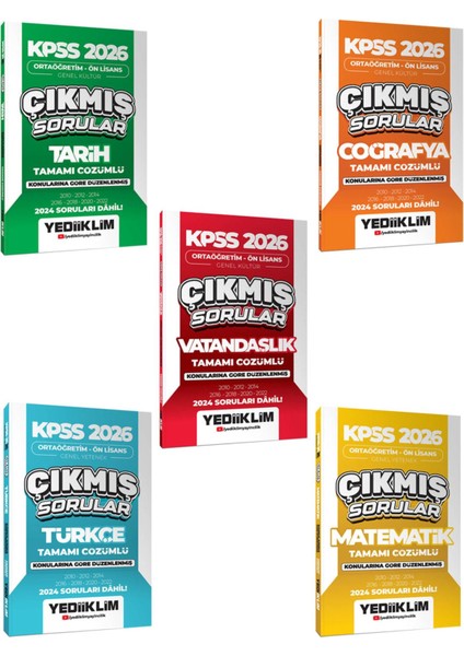 Kpss 2026 Ortaöğretim Ön Lisans Konularına Göre Düzenlenmiş Tamamı Çözümlü Çıkmış Sorular Seti 5 Ki
