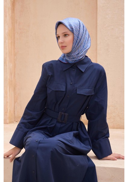 Tivil İpek Eşarp 4128 - 50 Mavi Karışık Desen fiyatları