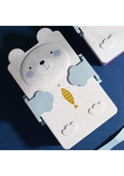 2 Bölmeli Kendinden Kaşıklı Sevimli Beslenme Kutusu Çocuk Beslenme Kutusu Tavşanlı fiyatları