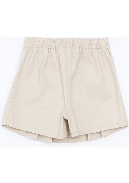 Lcw Kids Bej Beli Lastikli Pileli Kız Çocuk Şort Etek indirimleri