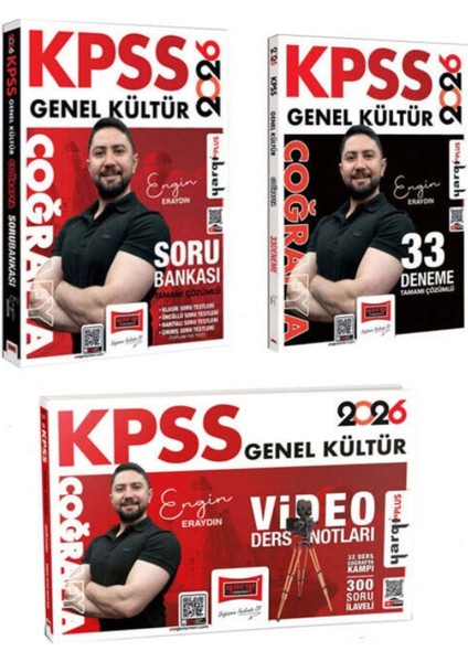 2026 Kpss Genel Kültür Coğrafya Soru Bankası - 33 Deneme - Video Ders Notları Seti (Engin Eraydın)