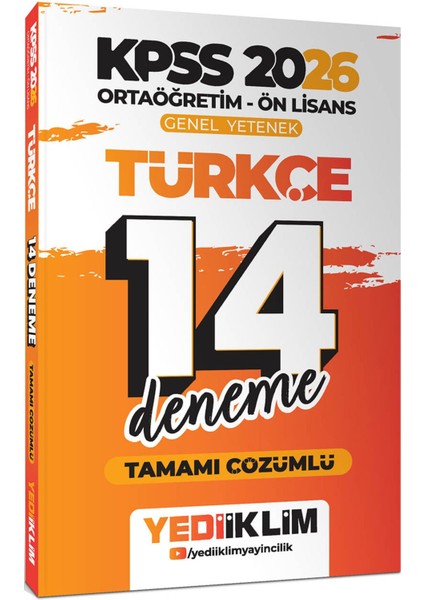 2026 Kpss Ortaöğretim Ön Lisans Gy-Gk 5 Li Tüm Dersler 14 Deneme Seti Tamamı Çözümlü indirimleri