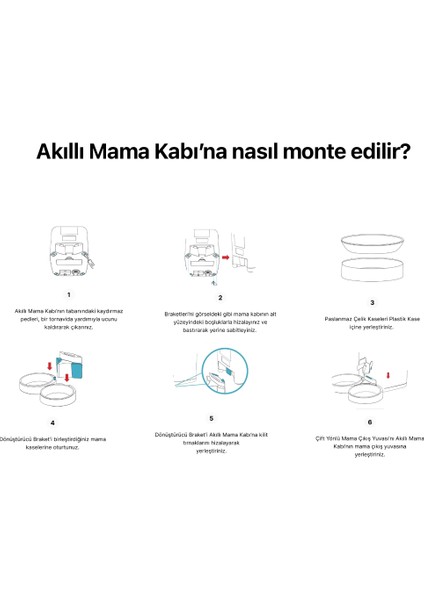 Akıllı Otomatik Kedi Mama Kabı Ekstra Çelik Kase ve Bağlantı Kiti (X8604 Mama Kabı Ile Uyumludur) modelleri