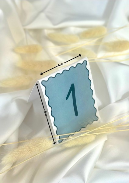 10 Adet Mavi Çerçeveli Masa Numara Kartları Düğün Nişan Nikah Kına