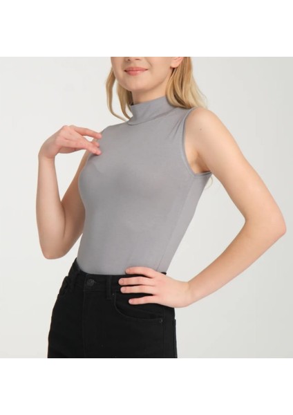 Greymoda Kadın Balıkçı Yaka Kolsuz Body