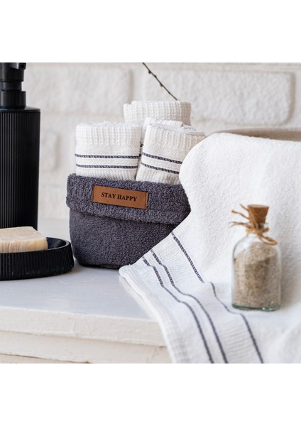 Home Daily 4 Lü Havlu Seti 30X50 Cm-Antrasit