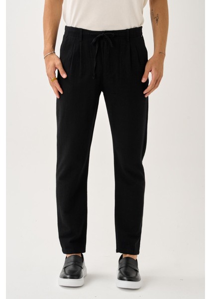 Pileli Bağcıklı Casual Keten Pantolon fiyatları