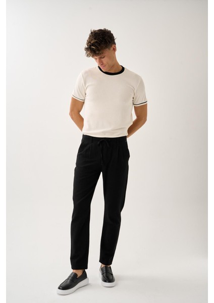 Pileli Bağcıklı Casual Keten Pantolon fırsatları