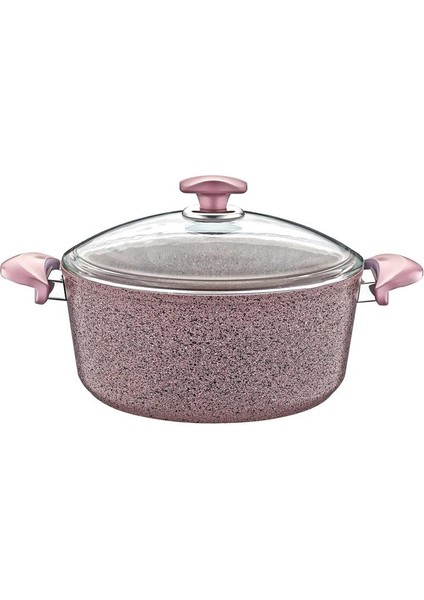 3110 - 2 Parça, Bio Granit, 18X10 cm - 2,0 Litre Derin Tencere, Gri Gövde, Gri Detay