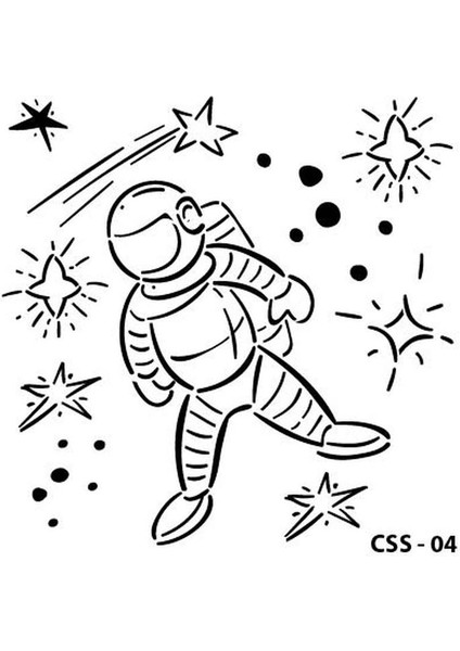 Miart Css-04 Stencil Şablon 15X15 - Astronot