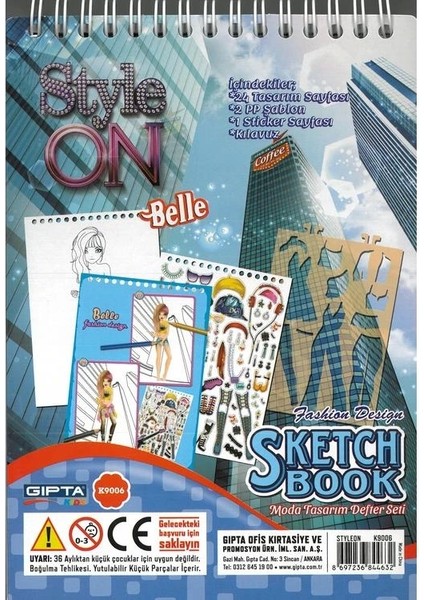 Style On K9006 Stıckerlı Moda Tasarım Defteri 14X20 Sketch Book fiyatları