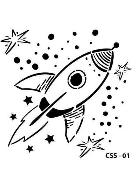 Miart Css-01 Stencil Şablon 15X15 - Roket