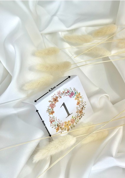 10 Adet Renkli Çiçek Desenli Masa Numara Kartları Düğün Nişan Nikah Kına