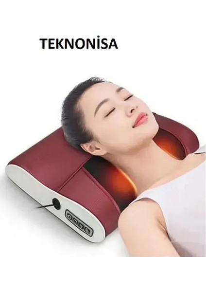 Isıtmalı Boyun Masaj Yastığı Bel Sırt Ovmalı Isıtmalı Yoğurmalı Elektrikli