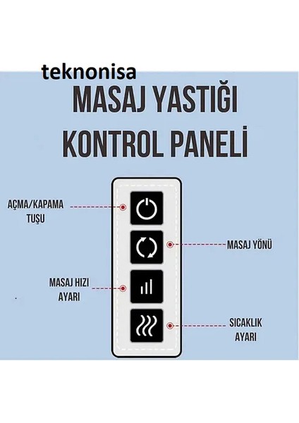 Isıtmalı Boyun Masaj Yastığı Bel Sırt Ovmalı Isıtmalı Yoğurmalı Elektrikli