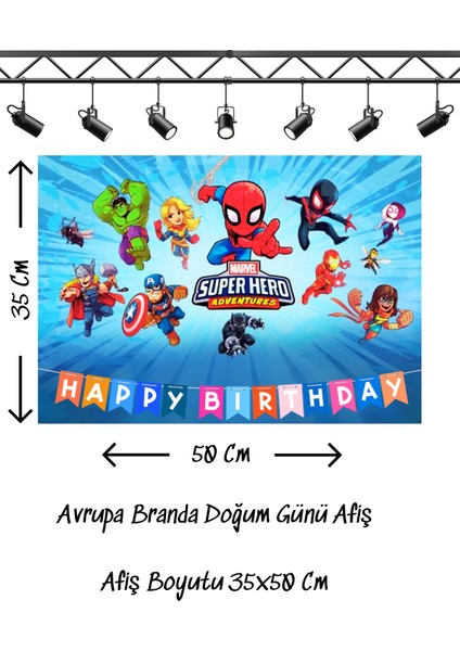 Super Hero Adventures Süper Kahraman Maceraları Temalı Doğum Günü Afişi