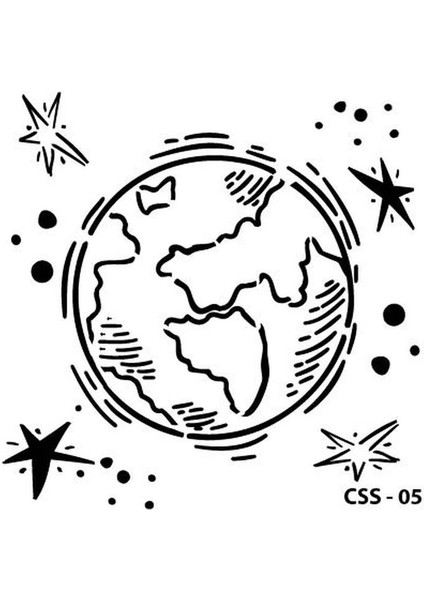 Miart Css-05 Stencil Şablon 15X15 - Dünya