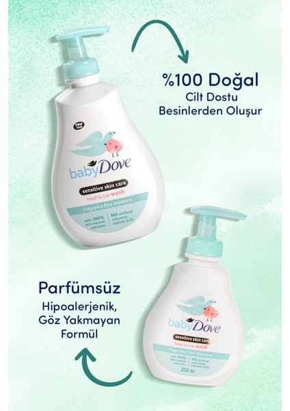 Baby Dove Bebekler için Kokusuz Saç ve Vücut Şampuanı 400 ml modelleri