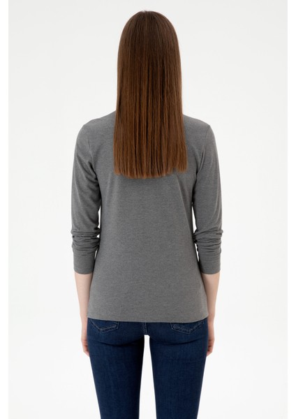 Kadın Antrasit Melanj Sweatshirt 50313593-VR081 indirimleri