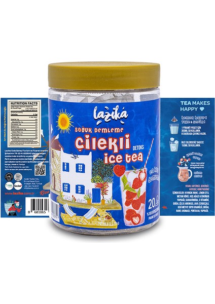 Soğuk Demleme Naneli Çilek Aromalı Detoks Soğuk Çay