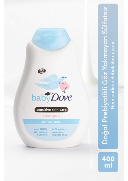 Baby Dove Hassas ve Kuru Cilde Sahip Bebekler İçin Saç Şampuanı 400 ml