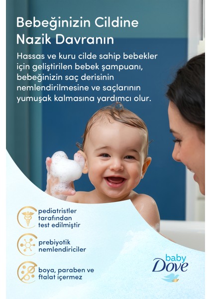 Baby Dove Hassas ve Kuru Cilde Sahip Bebekler İçin Saç Şampuanı 400 ml fırsatları