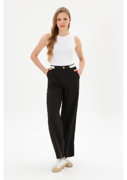 Kadın Siyah Pantolon (Kanvas-Chino) 50317169-VR046