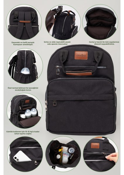 Anne Bebek Bakım Sırt Çantası Biberon Termoslu Sıvı Geçirmez Bebek Çantası