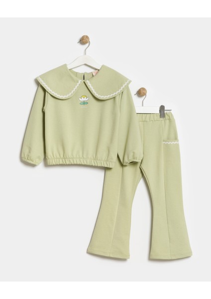 Kız Çocuk Büyük Yakalı Boru Paça Ikili Takım