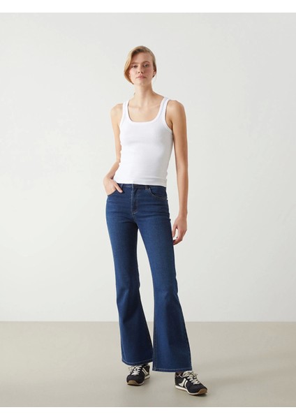 Lcw Jeans Indigo Mars Flare Kadın Jean Pantolon