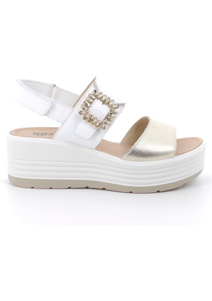 Kadın Sandalet 7667322 Igı&co Dae 76673 Fıo.bo.ome/napp Platino Bianco
