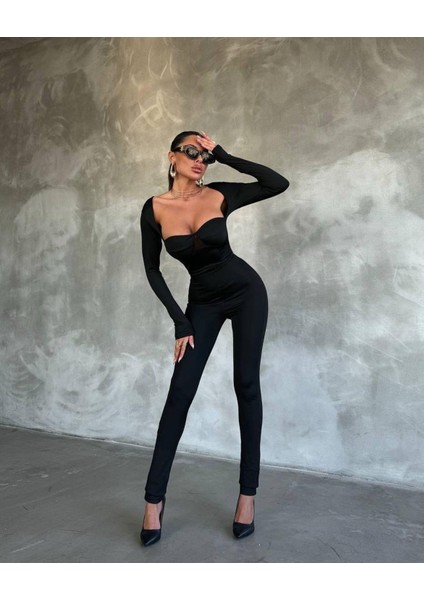 Gloplu Toparlayıcı Tulum 5007 - Siyah