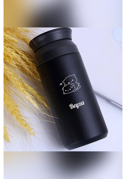 Kişiye Özel 500 ml Paslanmaz Çelik Bubu Dudu Baskılı Termos 8 Saat Isı Koruma Kahve ve Çay Termosu fiyatları
